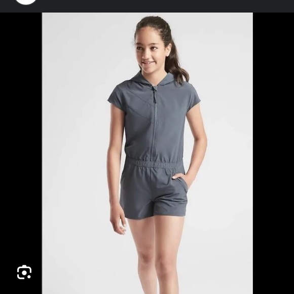 🐲💙Athleta Girl Ready Go Hoodie Romper - Picture 1 of 11